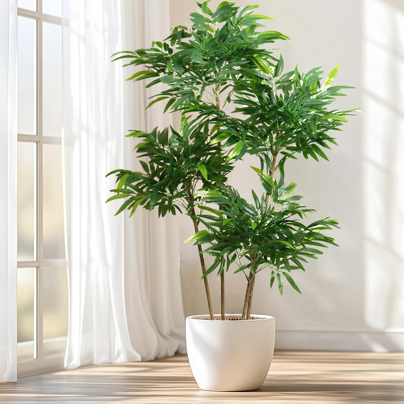 Fiddle Leaf Fig - Árbol de bambú artificial grande de