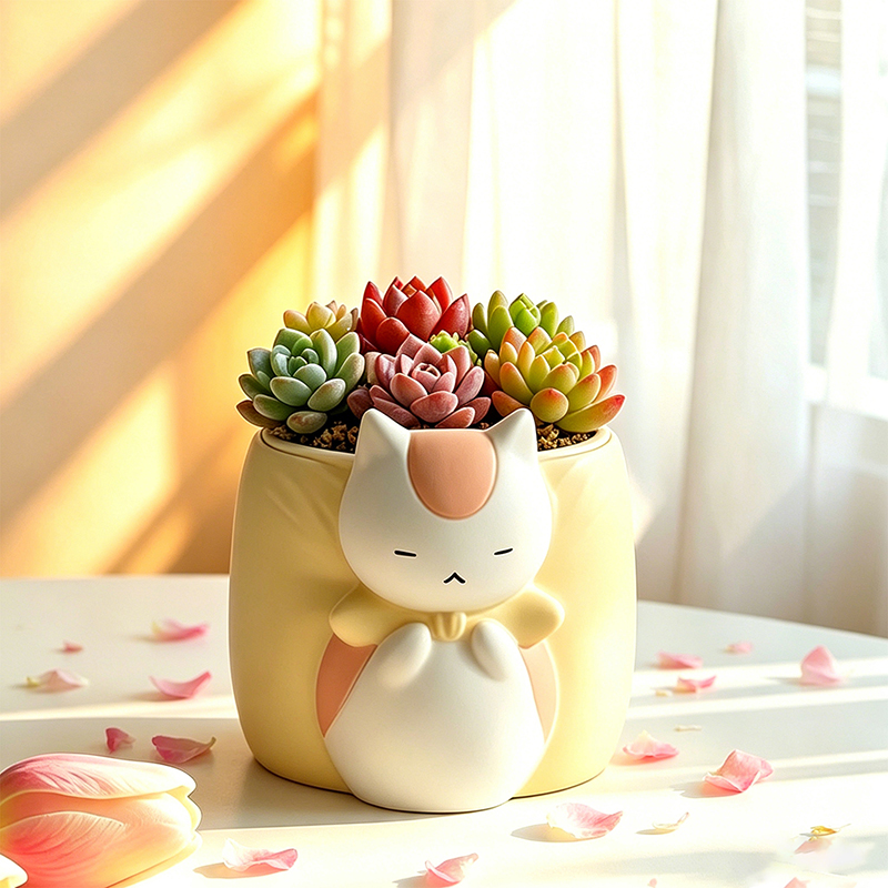 Snake Plant Ceramic - Maceta de Resina con Forma de