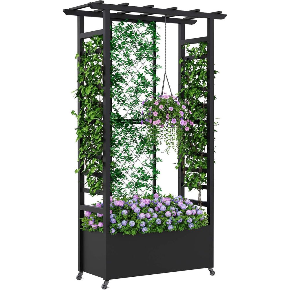 Plants X - Jardinera Elevada con Enrejado y Cestas