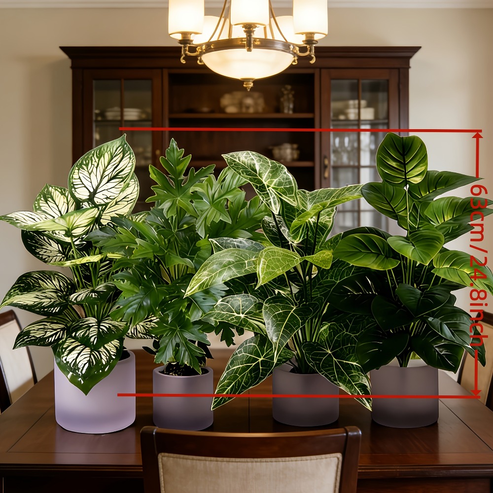 4 Plantas Artificiales con 48  - Fiddle Leaf Fig reseña y precio