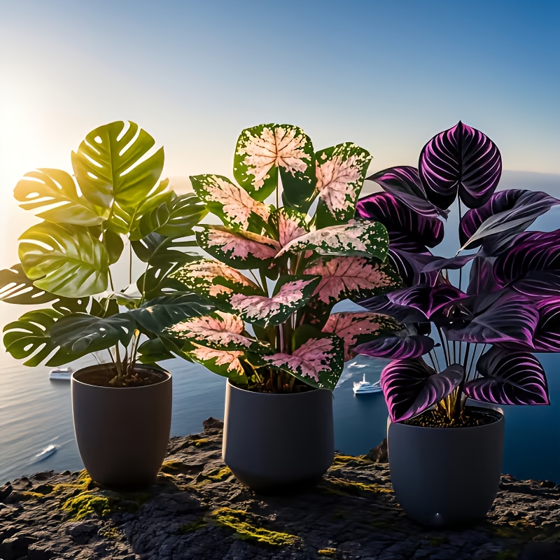 Juego de 3 Plantas Artificiale - Fiddle Leaf Fig reseña y precio